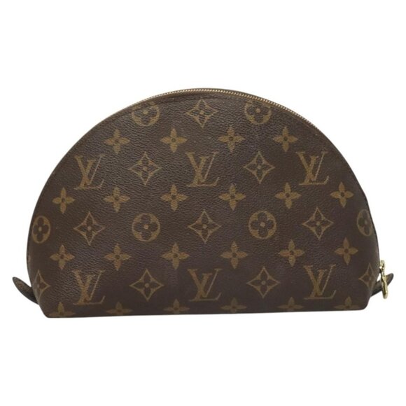 LOUIS VUITTON Monogram Trousse Demi Ronde Cosmetic Pouch LV Auth - Picture 3 of 16
